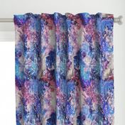 Galaxy space waterolor with woven structure - purple and blue