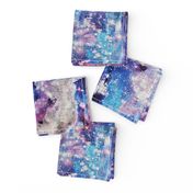 Galaxy space waterolor with woven structure - purple and blue