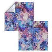 Galaxy space waterolor with woven structure - purple and blue