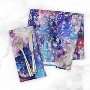 Galaxy space waterolor with woven structure - purple and blue