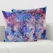 Galaxy space waterolor with woven structure - purple and blue