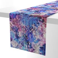 Galaxy space waterolor with woven structure - purple and blue