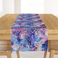 Galaxy space waterolor with woven structure - purple and blue