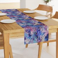 Galaxy space waterolor with woven structure - purple and blue