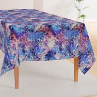 Galaxy space waterolor with woven structure - purple and blue