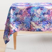 Galaxy space waterolor with woven structure - purple and blue