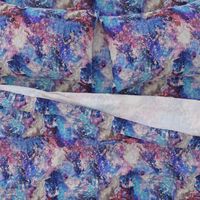 Galaxy space waterolor with woven structure - purple and blue