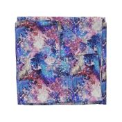 Galaxy space waterolor with woven structure - purple and blue