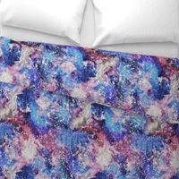 Galaxy space waterolor with woven structure - purple and blue