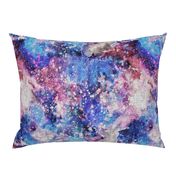 Galaxy space waterolor with woven structure - purple and blue