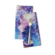 Galaxy space waterolor with woven structure - purple and blue