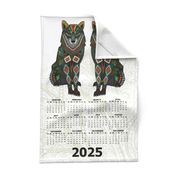 2024 wolf calendar tea towel