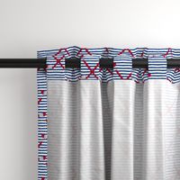 hockey sticks on stripes - red and blue