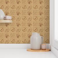 Coffee and Cream Flower Tiles 