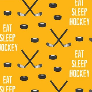 eat sleep hockey - custom yellow