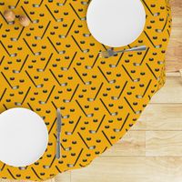 hockey - sports fabric - custom yellow