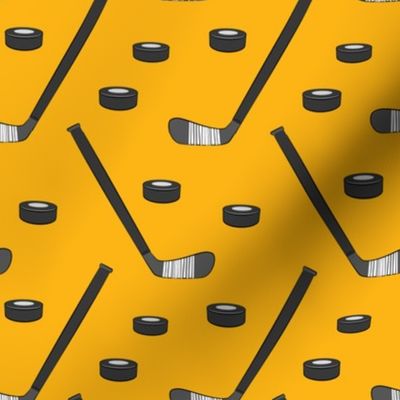 hockey - sports fabric - custom yellow
