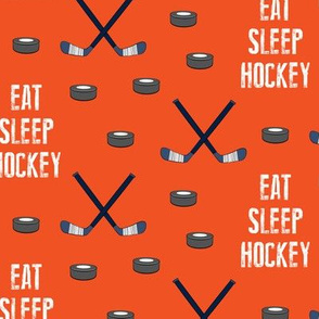 eat sleep hockey - dark orange