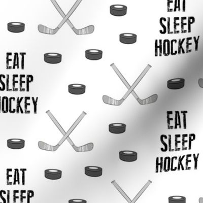 Eat Sleep Hockey - monochrome