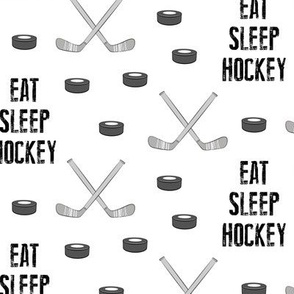 Eat Sleep Hockey - monochrome