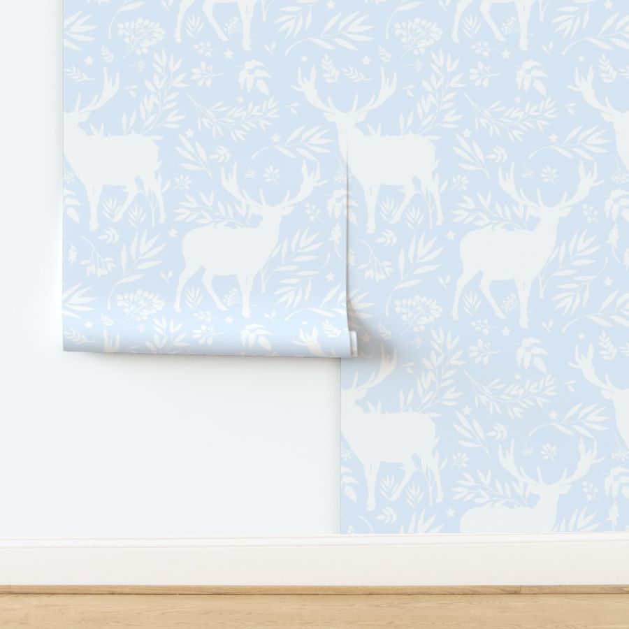 6" Deer Silhouette Toile / Light Blue