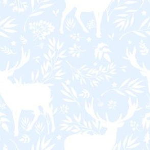 6" Deer Silhouette Toile / Light Blue