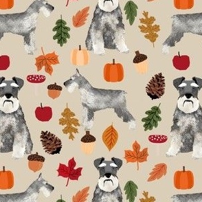 schnauzer dog fabric  dogs and autumn dog fabric - tan