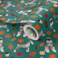 schnauzer dog fabric  dogs and autumn dog fabric - eden green