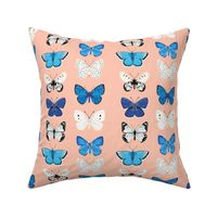 butterflies // pink and blue girls butterfly spring floral pastel