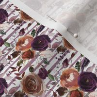 4.5" Boho Plum and Butterum Florals // Lavender Stripes