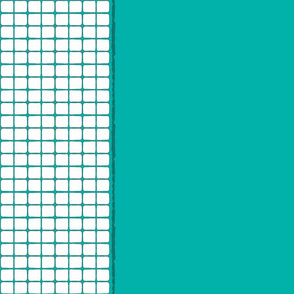 Turquoise Grid Border on Solid