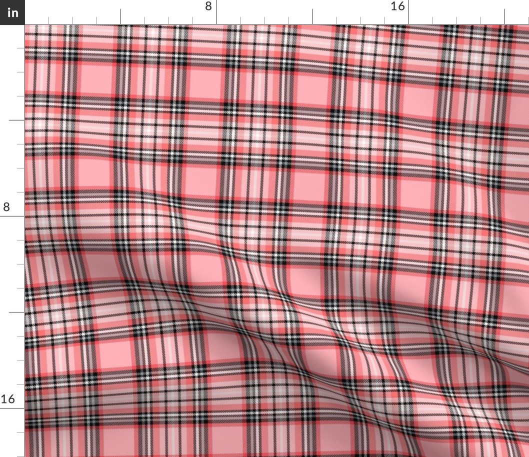 MED coral tartan style 1 - 4" repeat