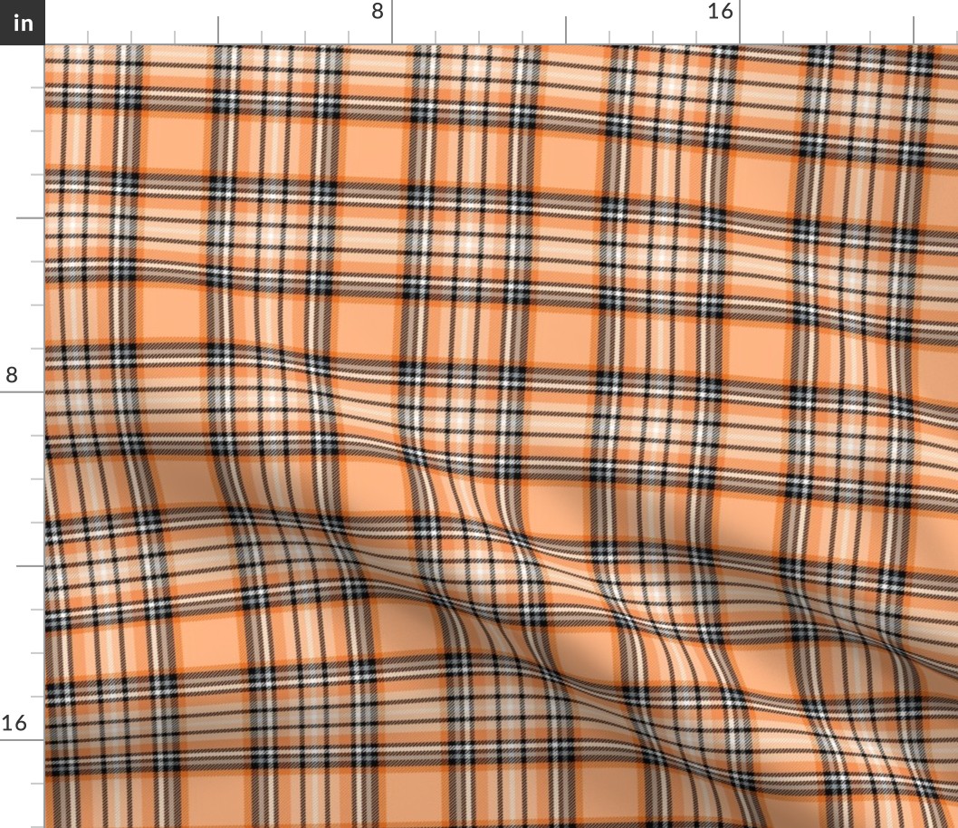 MED orange tartan style 1 - 4" repeat