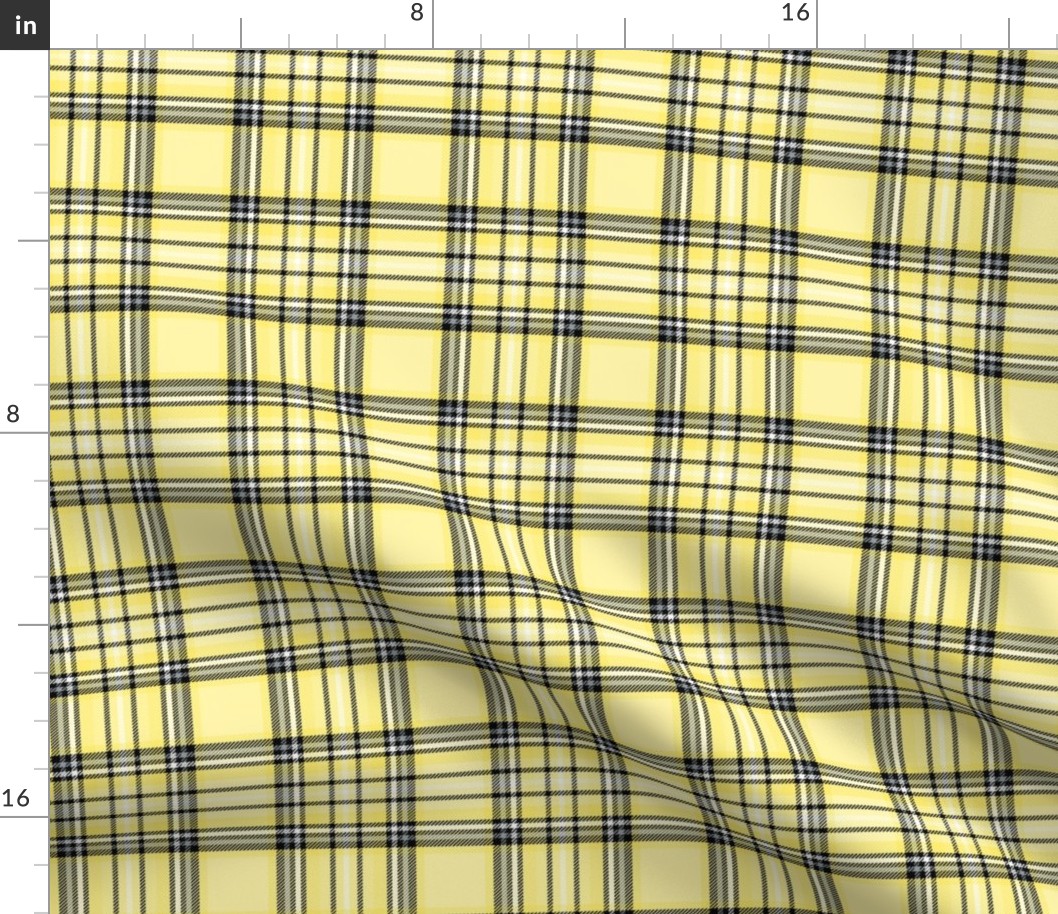 MED lemon yellow tartan style 1 - 4" repeat