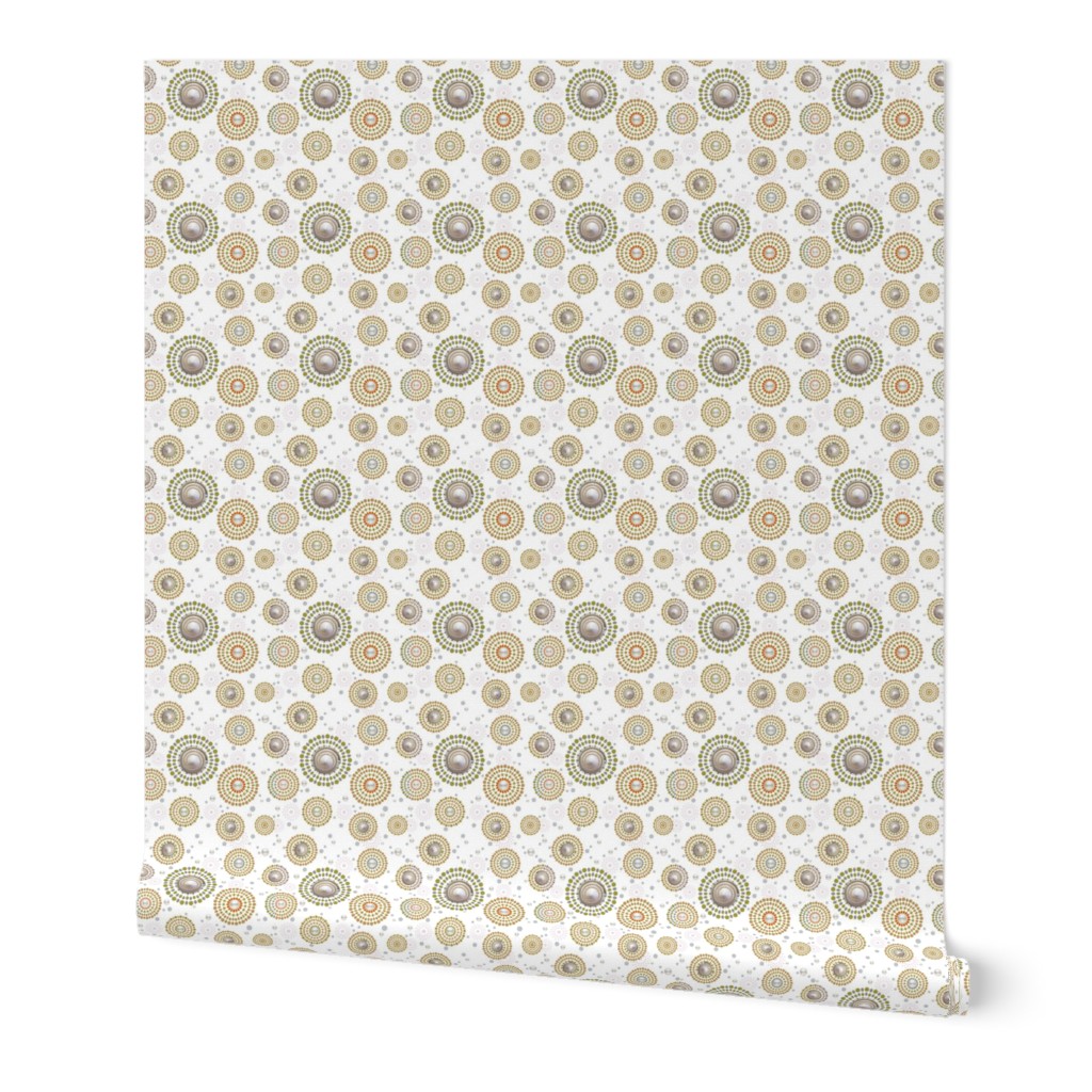 sea shells in dotted circles on white | small