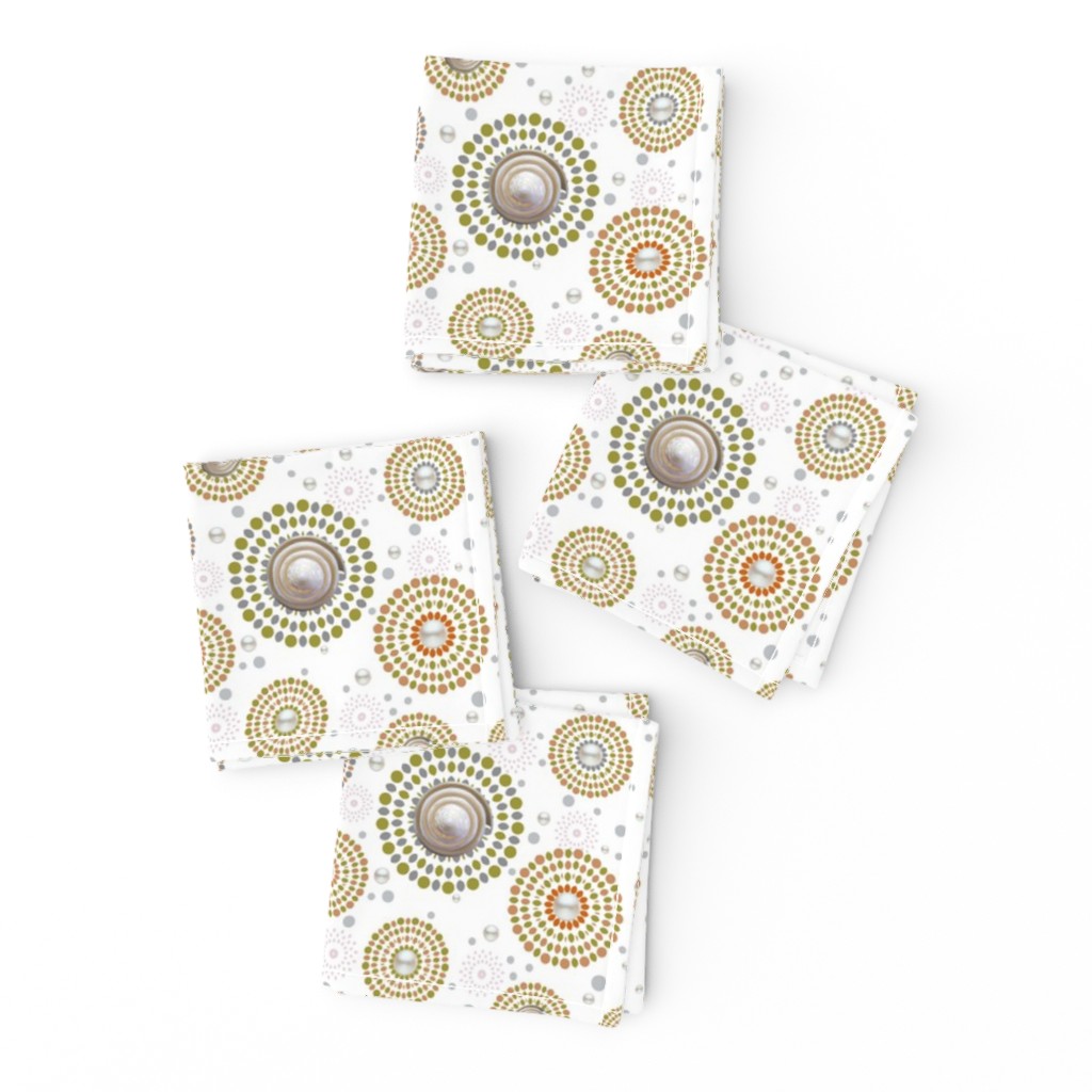 sea shells in dotted circles on white | small