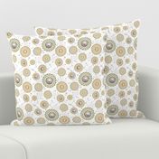 sea shells in dotted circles on white | small