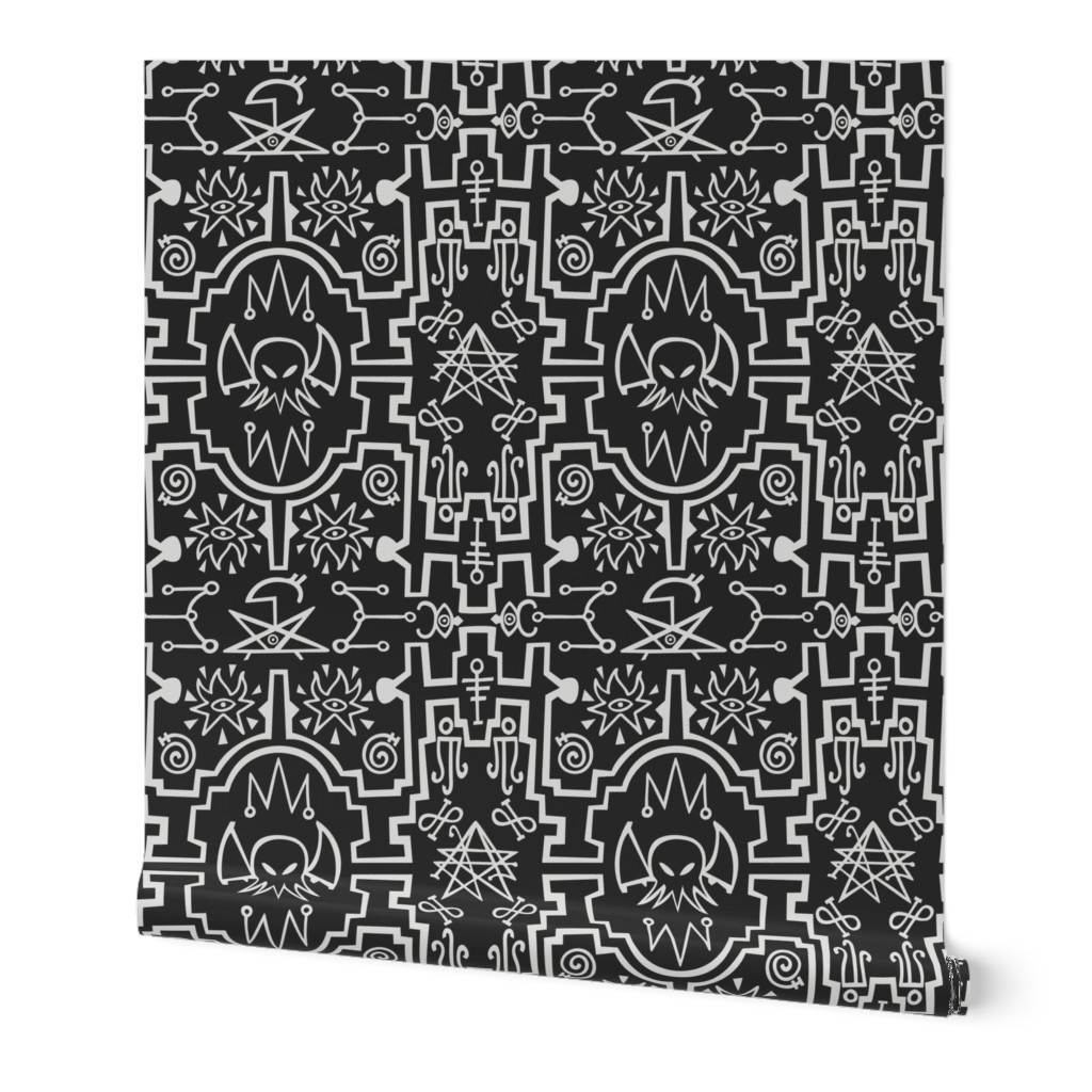 Cthulhu pattern in black and grey