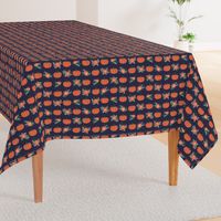 pumpkin florals fabric fall autumn pumpkin spice vibes - navy