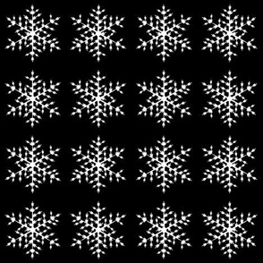 White Snowflakes on Black