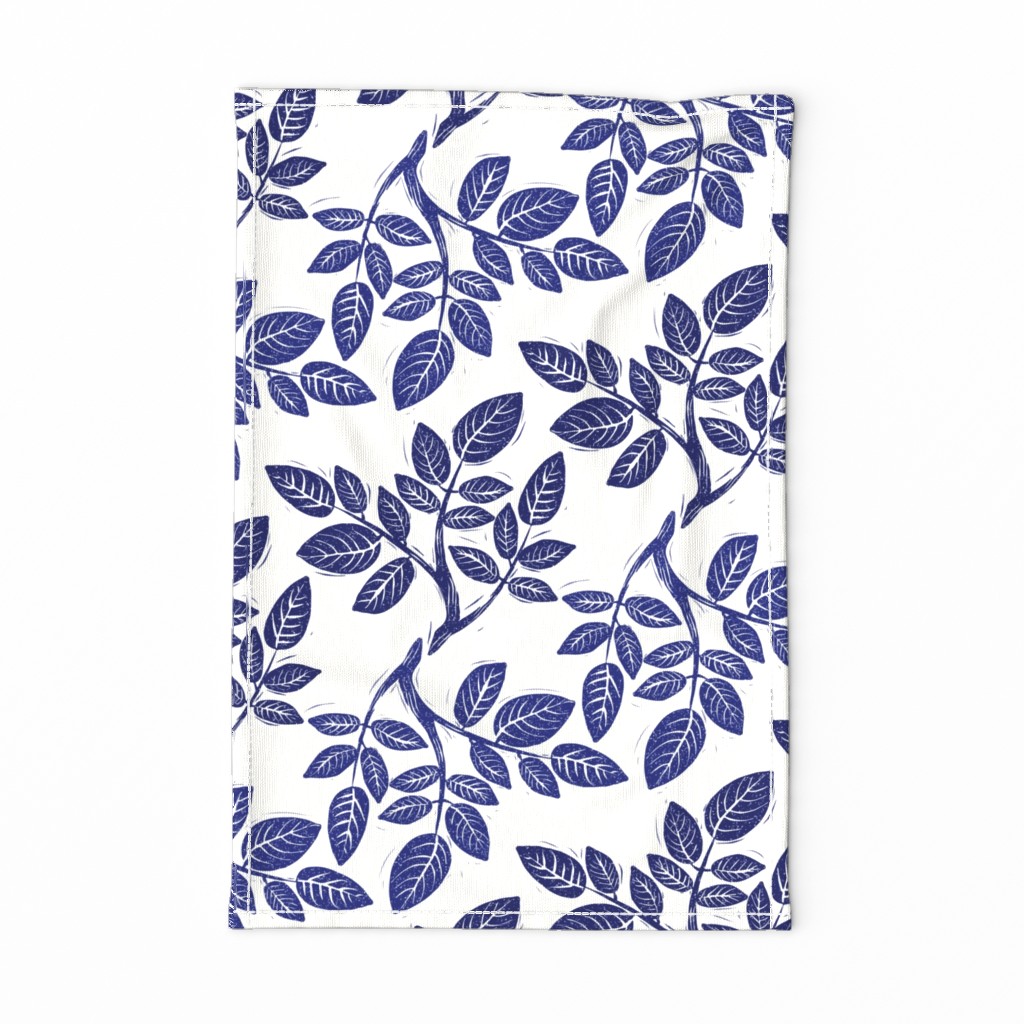 Block Print Branch in Blue