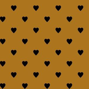 Black Hearts on Matte Antique Gold