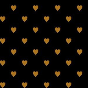 Matte Antique Gold Hearts on Black