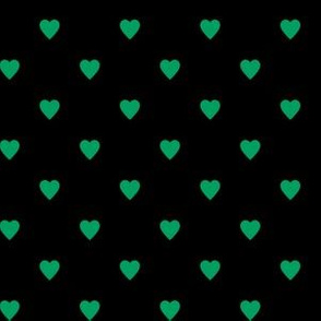 Shamrock Green Hearts on Black