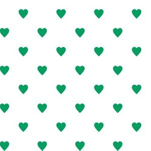 Shamrock Green Hearts on White