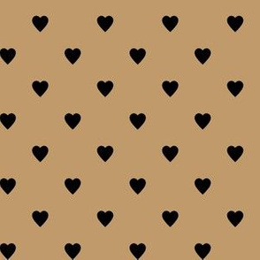 Black Hearts on Camel Brown