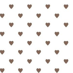 Taupe Brown Hearts on White