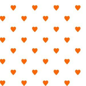 Orange Hearts on White