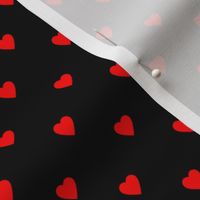 Red Hearts on Black