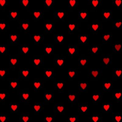 Red Hearts on Black